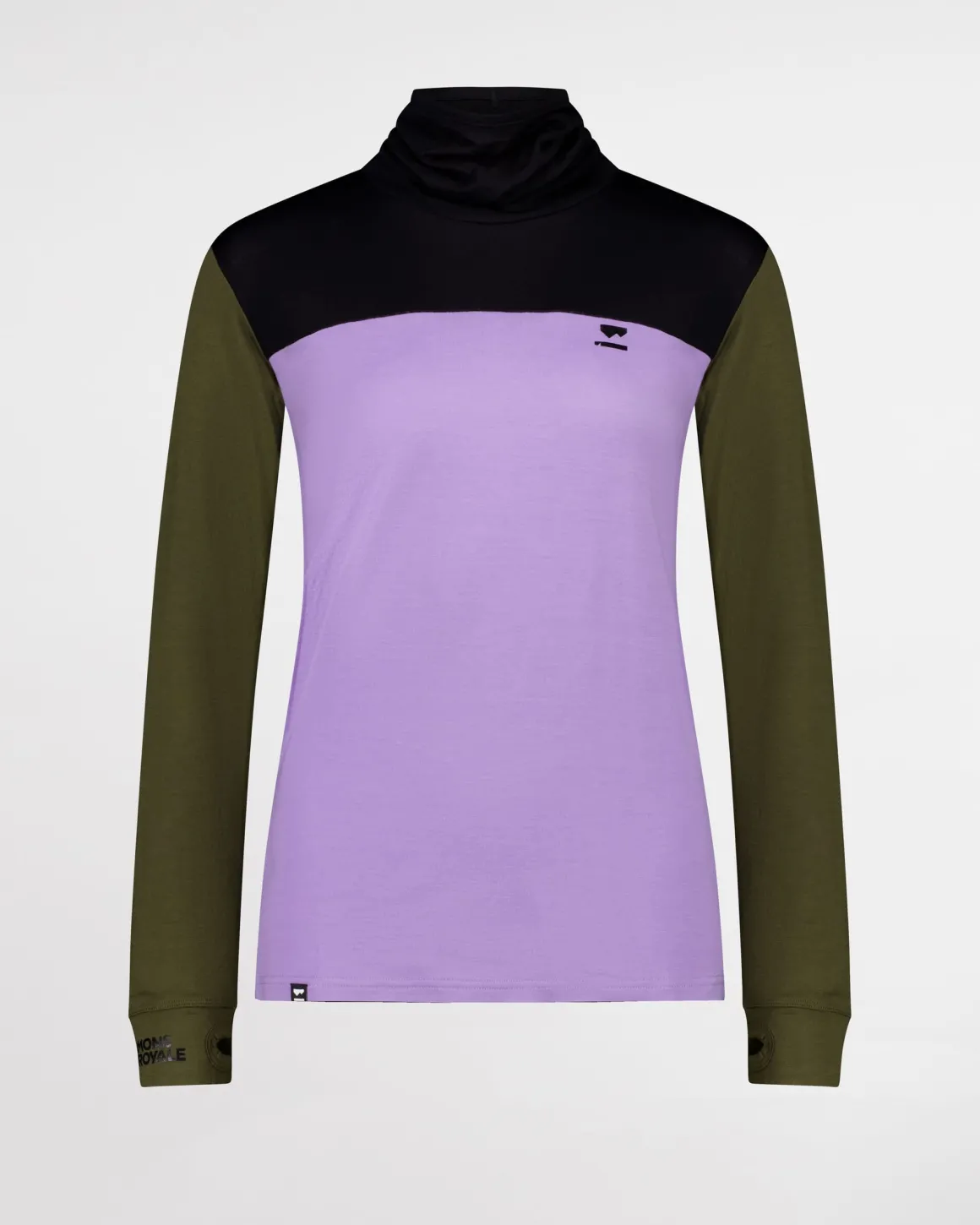 Yotei Merino High Neck Long Sleeve - Lupin / Dark Olive / Black