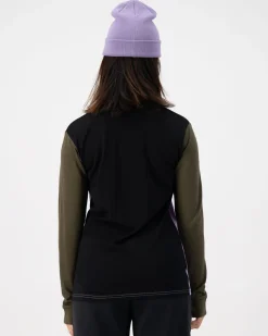 Yotei Merino Long Sleeve - Lupin / Dark Olive / Black