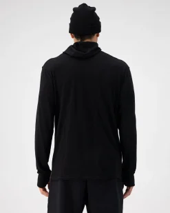 Yotei Merino Powder Hood Long Sleeve - Cedar / Black