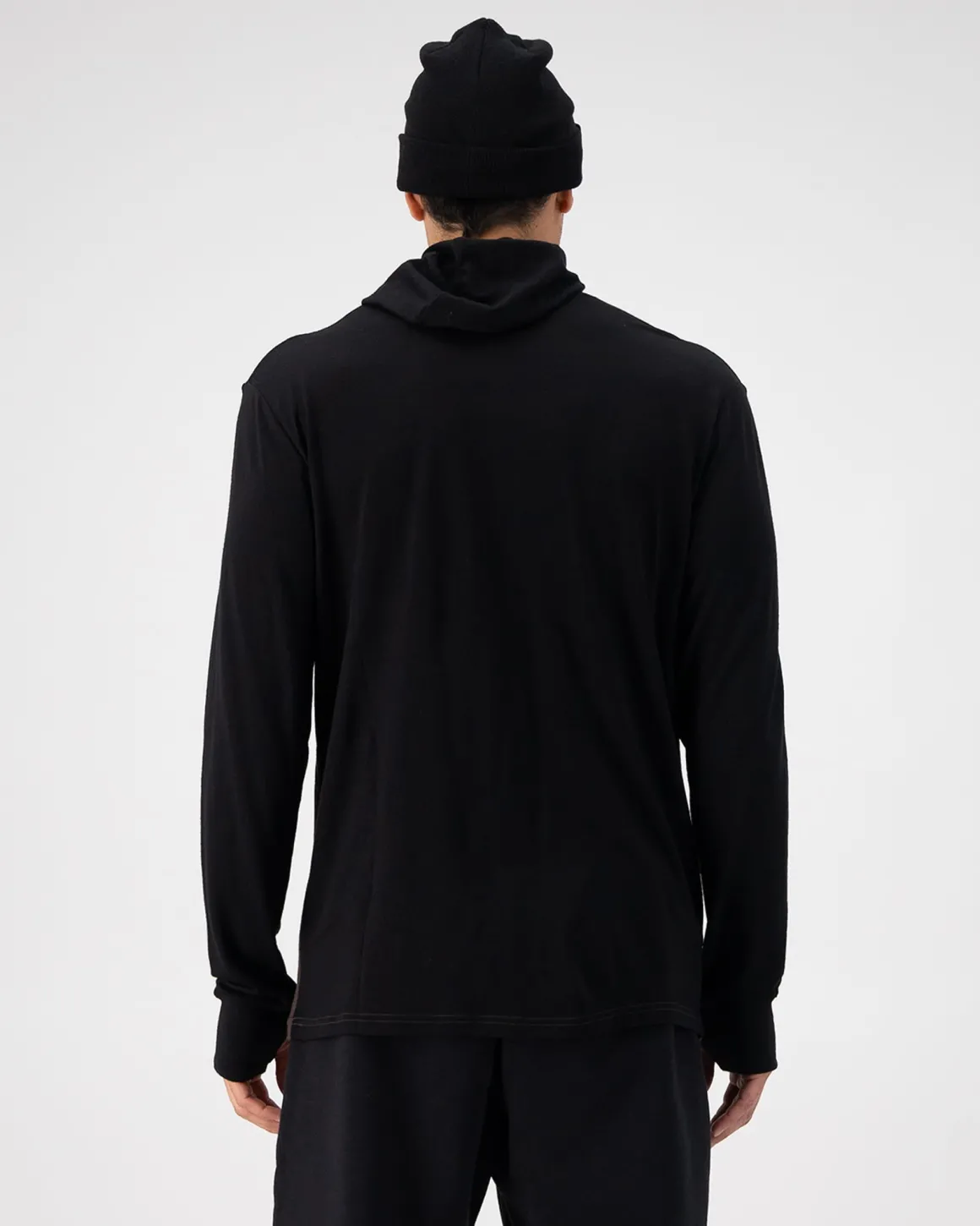 Yotei Merino Powder Hood Long Sleeve - Cedar / Black