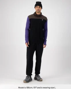 Yotei Merino Powder Hood Long Sleeve - Violet / Cedar / Black