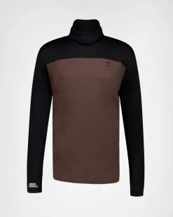 Yotei Merino Powder Hood Long Sleeve - Cedar / Black
