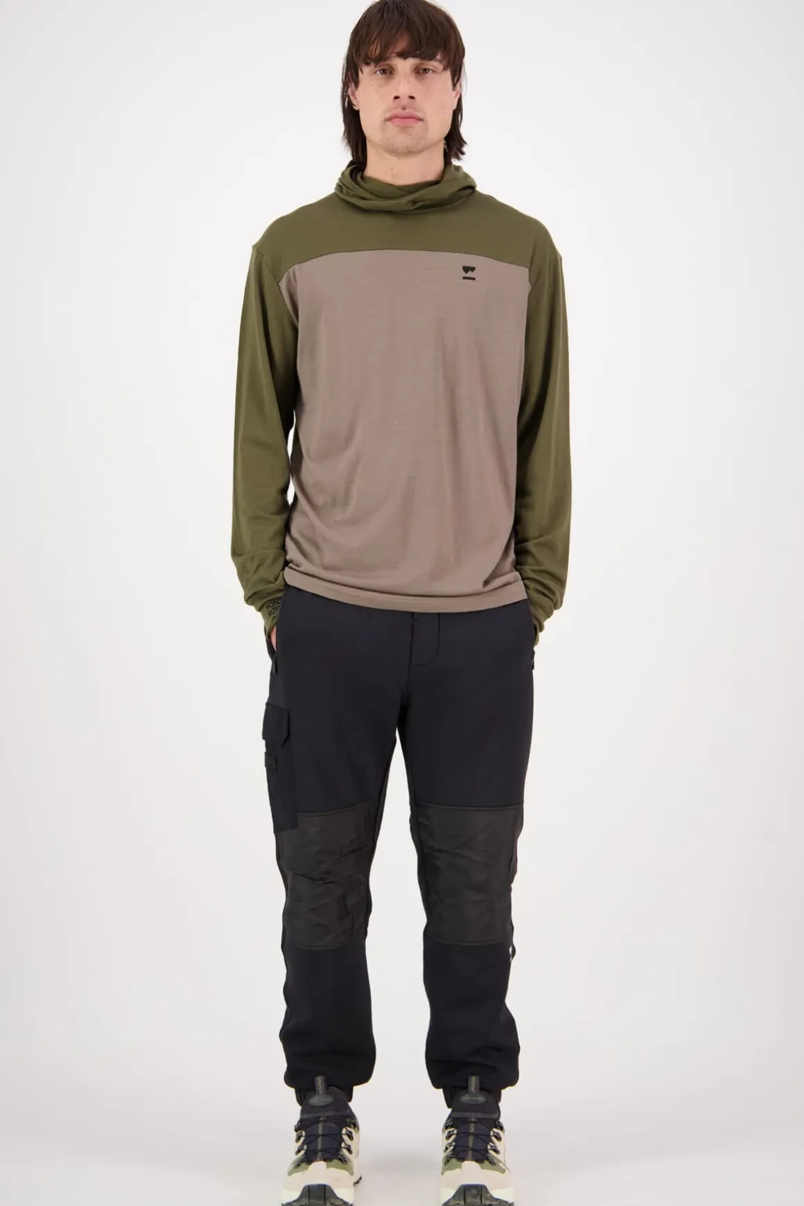 Yotei Merino Powder Hood LS - Dark Olive Walnut